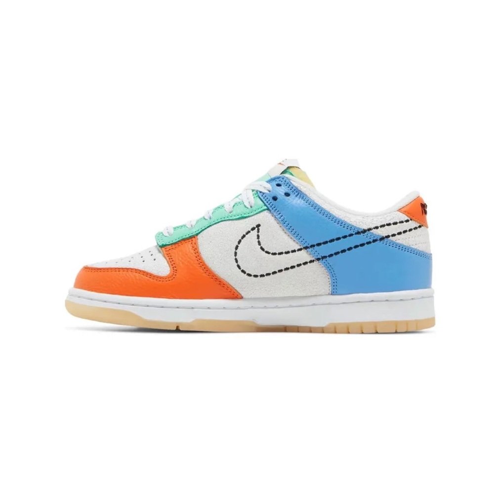 Nike Dunk Low GS Nike 101 White Black Orange Sneakers DX3363-100  Size 5